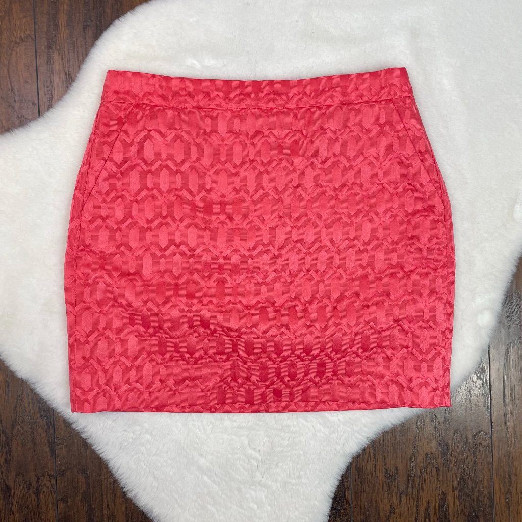 J. Crew Mini Skirt 6 Pink Textured Pockets Women's